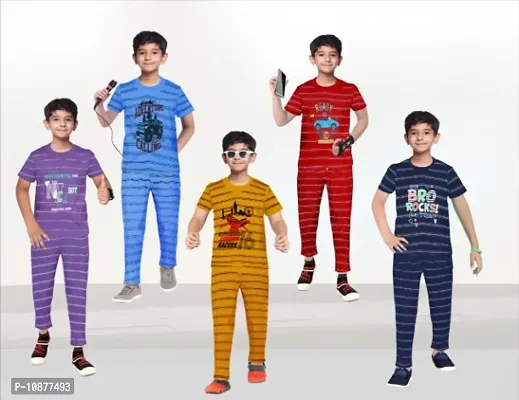 BOYS T-SHIRT AND PANT COMBO PACK OF 5-thumb0