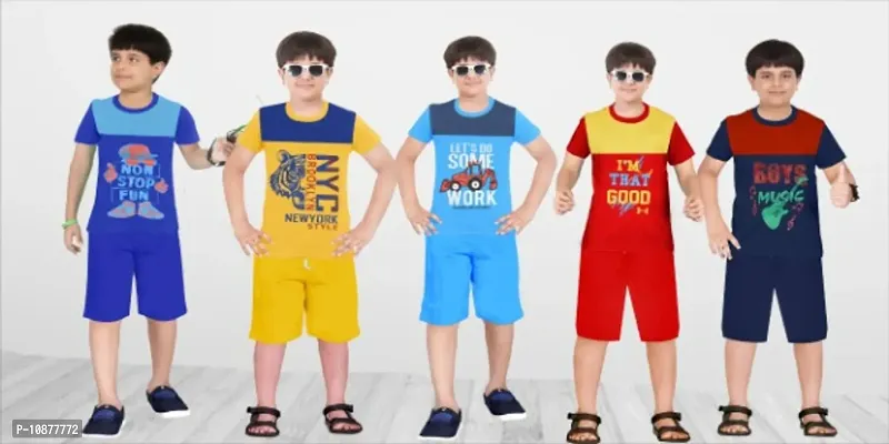 BOYS T-SHIRT AND SHORTS SET COMBO PACK OF 5