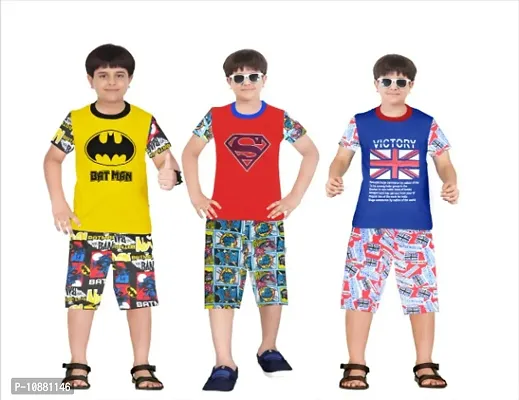 BOYS T-SHIRT AND SHORTS COMBO PACK OF 3