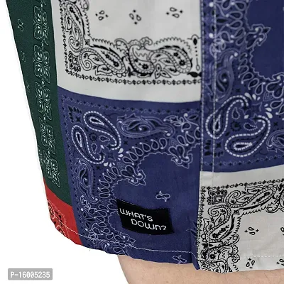 Scarf Print Boxers | Mandala Boxer Shorts for Men with Pockets - Eco Friendly Cotton Soft Men Shorts-Adjustable and Durable Material-Mens Summer Casual Shorts with 1 Back Pocket - Premium Elasticated Waist with extra comfort.-thumb4
