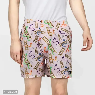 Snakes and Lads Boxers | Cartoon Boxer Shorts for Men with Pockets - Eco Friendly Cotton Soft Men Shorts-Adjustable and Durable Material-Mens Summer Casual Shorts with 1 Back Pocket - Premium Elasticated Waist with extra comfort.