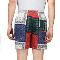 Scarf Print Boxers | Mandala Boxer Shorts for Men with Pockets - Eco Friendly Cotton Soft Men Shorts-Adjustable and Durable Material-Mens Summer Casual Shorts with 1 Back Pocket - Premium Elasticated Waist with extra comfort.-thumb2