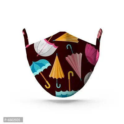 Maroon Umbrella Cotton Unisex Face Mask