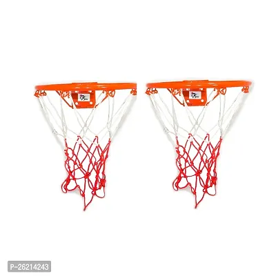 Heavy Duty Medium Basketball Ring with Net -Set of 2-thumb0
