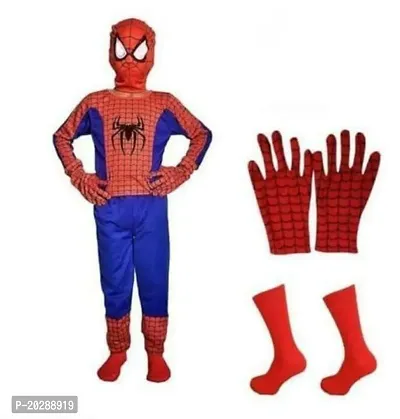 spider man dress with socks  gloves(02-04years)-thumb3