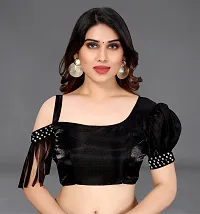 Beautiful Black Georgette Saree With Blouse Piece For Women-thumb4