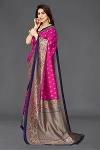 Beautiful Pink Art Silk Saree With Blouse Piece For Women-thumb2