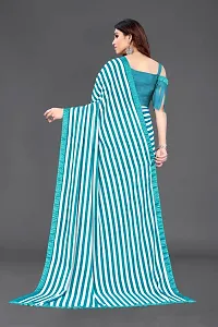 Beautiful Sky Blue Georgette Saree With Blouse Piece For Women-thumb2