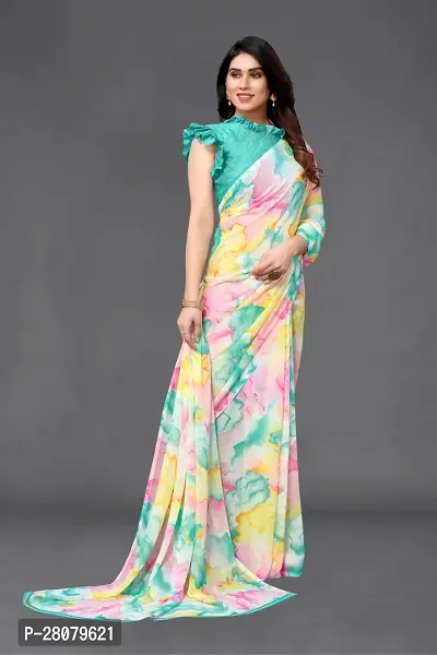 Beautiful Georgette Saree With Blouse Piece For Women-thumb2