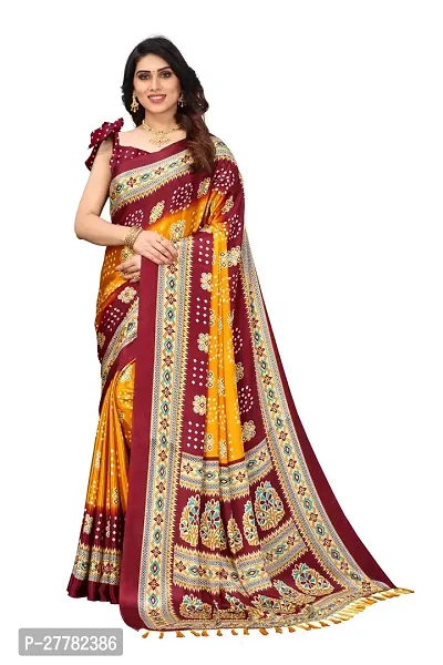 Beautiful Poly Silk Saree With Blouse Piece For Women-thumb0