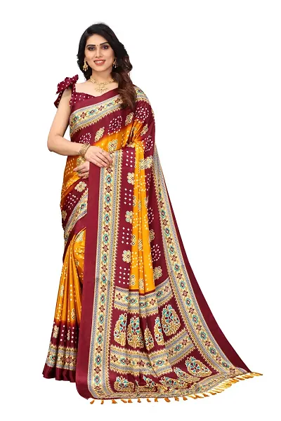 Women poly slik saree with squnse les and Unstitched Blouse Piecee beat