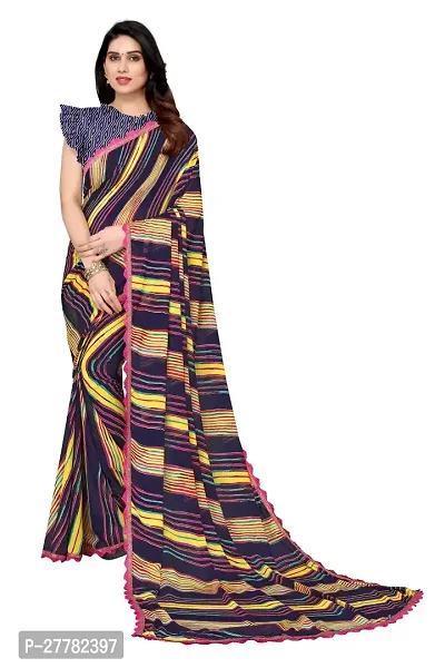 Beautiful Georgette Saree With Blouse Piece For Women-thumb0