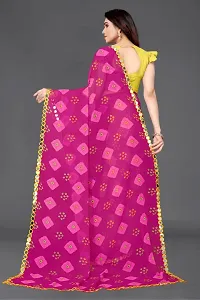 Beautiful Pink Georgette Saree With Blouse Piece For Women-thumb3