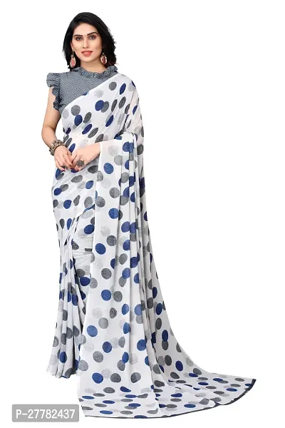 Beautiful Georgette Saree With Blouse Piece For Women-thumb0