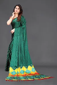 Beautiful Green Chiffon Saree With Blouse Piece For Women-thumb3