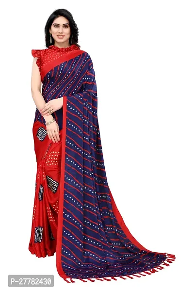 Beautiful Poly Silk Saree With Blouse Piece For Women-thumb0