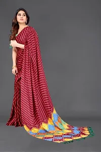 Beautiful Red Chiffon Saree With Blouse Piece For Women-thumb3