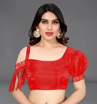 Beautiful Red Georgette Saree With Blouse Piece For Women-thumb3