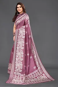 Beautiful Magenta Cotton Blend Saree With Blouse Piece For Women-thumb2