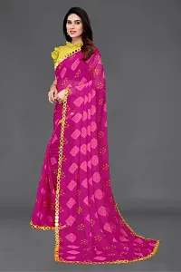 Beautiful Pink Georgette Saree With Blouse Piece For Women-thumb1