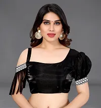 Beautiful Black Georgette Saree With Blouse Piece For Women-thumb4