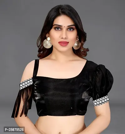 Beautiful Black Georgette Saree With Blouse Piece For Women-thumb5