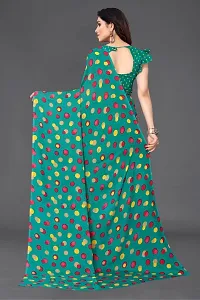 Beautiful Green Georgette Saree With Blouse Piece For Women-thumb3