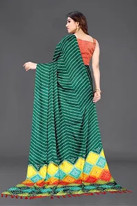 Beautiful Green Chiffon Saree With Blouse Piece For Women-thumb4