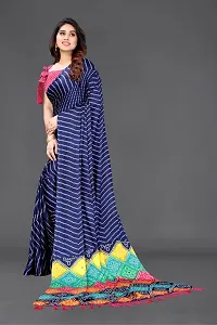 Beautiful Navy Blue Chiffon Saree With Blouse Piece For Women-thumb2