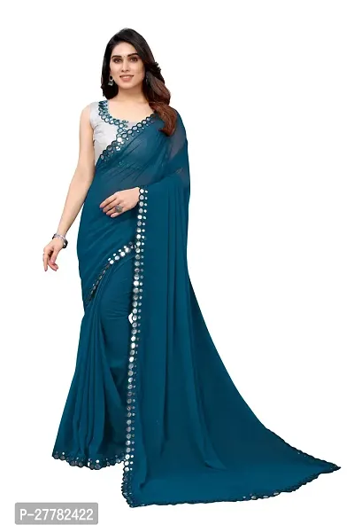 Beautiful Georgette Saree With Blouse Piece For Women-thumb0