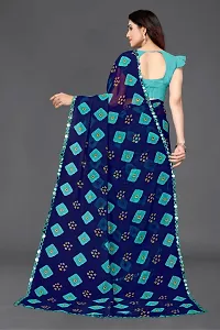 Beautiful Blue Georgette Saree With Blouse Piece For Women-thumb1