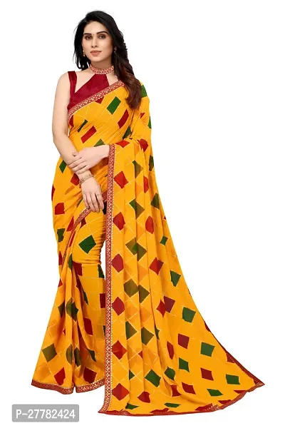 Beautiful Georgette Saree With Blouse Piece For Women-thumb0