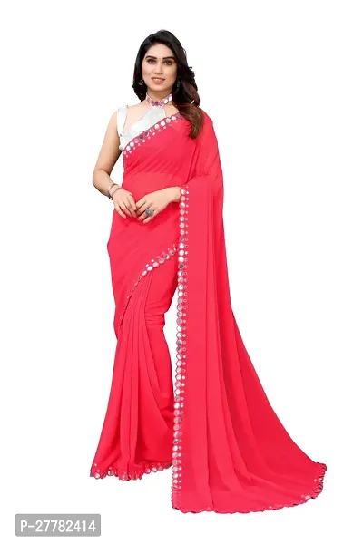 Beautiful Georgette Saree With Blouse Piece For Women-thumb0