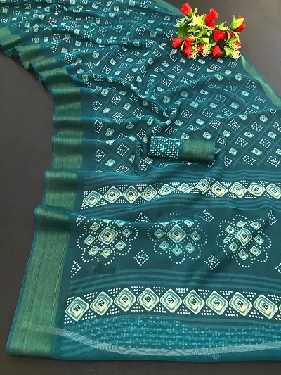 Beautiful Linen Saree With Blouse Piece For Women