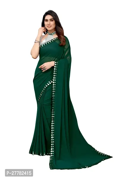 Beautiful Multicolored Georgette Saree With Blouse Piece For Women-thumb0