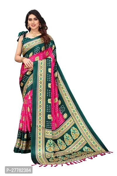 Beautiful Poly Silk Saree With Blouse Piece For Women-thumb0