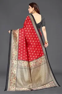 Beautiful Red Art Silk Saree With Blouse Piece For Women-thumb2