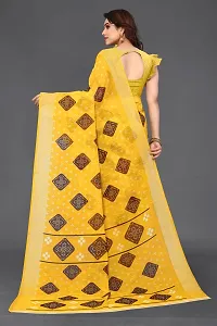 Beautiful Yellow Linen Saree With Blouse Piece For Women-thumb4