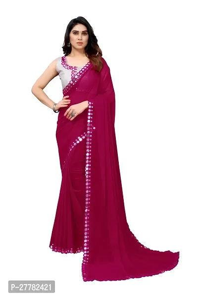 Beautiful Georgette Saree With Blouse Piece For Women-thumb0