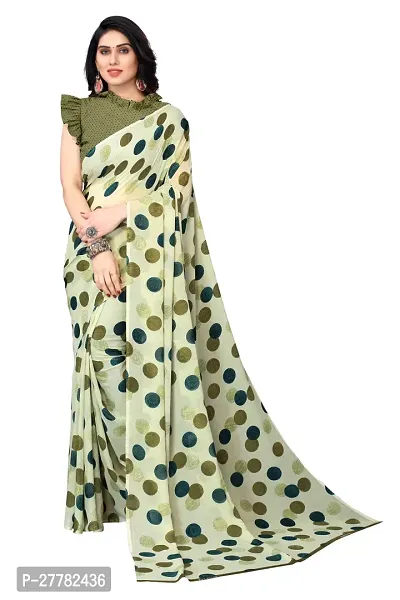 Beautiful Georgette Saree With Blouse Piece For Women-thumb0