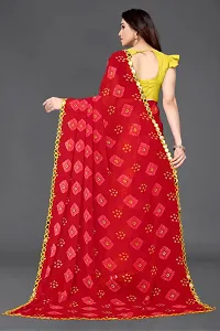 Beautiful Red Georgette Saree With Blouse Piece For Women-thumb2