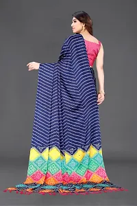 Beautiful Navy Blue Chiffon Saree With Blouse Piece For Women-thumb4