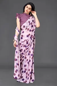 Beautiful Magenta Georgette Saree With Blouse Piece For Women-thumb1