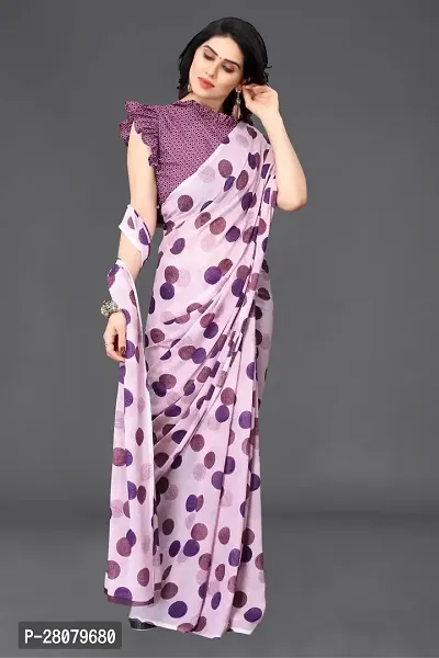 Beautiful Magenta Georgette Saree With Blouse Piece For Women-thumb2