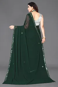 Beautiful Green Georgette Saree With Blouse Piece For Women-thumb4