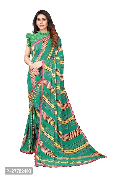 Beautiful Georgette Saree With Blouse Piece For Women-thumb0