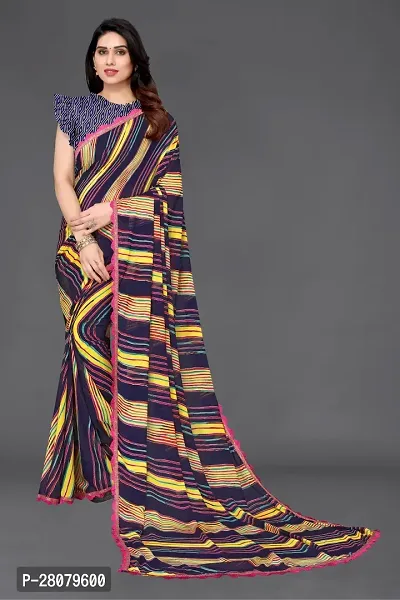 Beautiful Georgette Saree With Blouse Piece For Women-thumb0