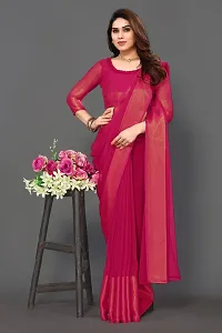 Beautiful Pink Chiffon Saree With Blouse Piece For Women-thumb2