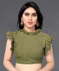 Beautiful Green Georgette Saree With Blouse Piece For Women-thumb2