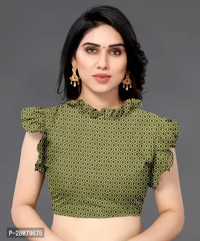 Beautiful Green Georgette Saree With Blouse Piece For Women-thumb3